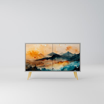 OMINOUS MOUNTAINS 2-Door Sideboard in Grey Finish