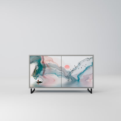VELVET CROSSING 2-Door Sideboard in Grey Finish