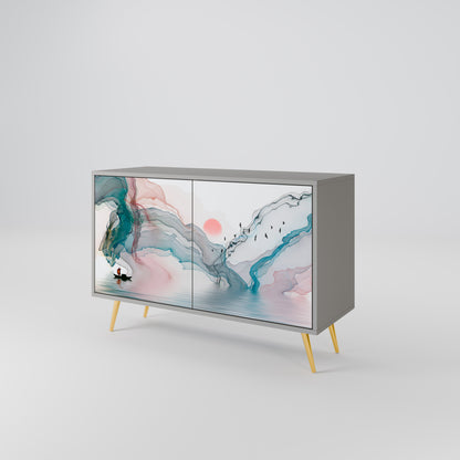 VELVET CROSSING 2-Door Sideboard in Grey Finish