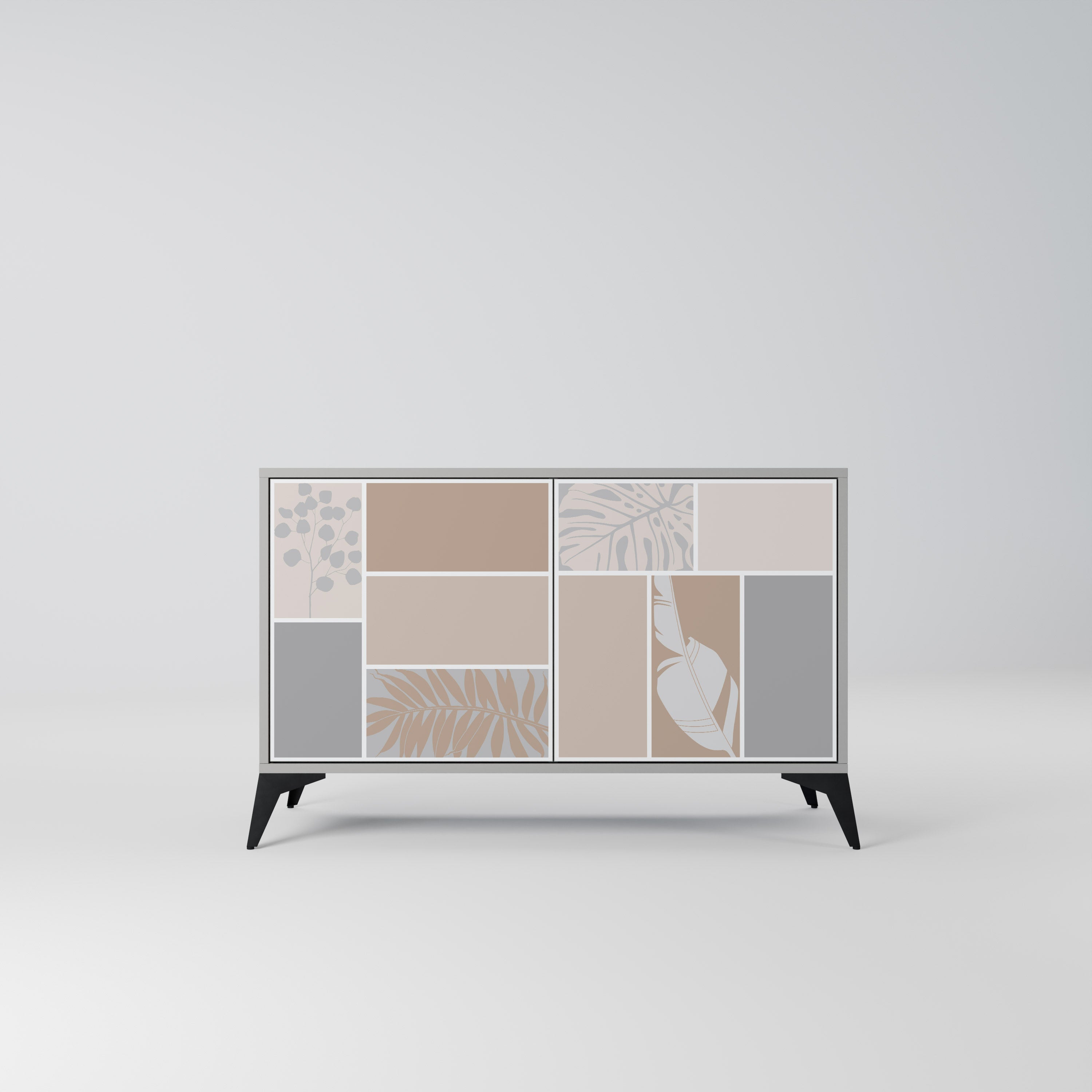 TROPICAL SHAPES 2-Door Sideboard in Grey Finish