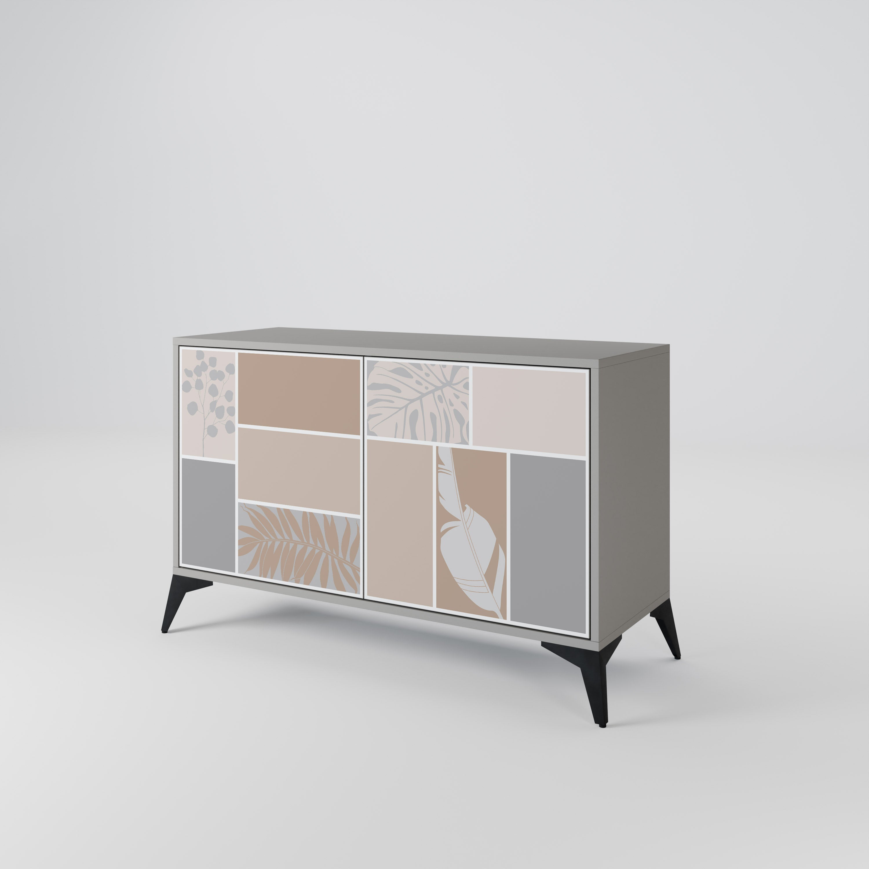TROPICAL SHAPES 2-Door Sideboard in Grey Finish