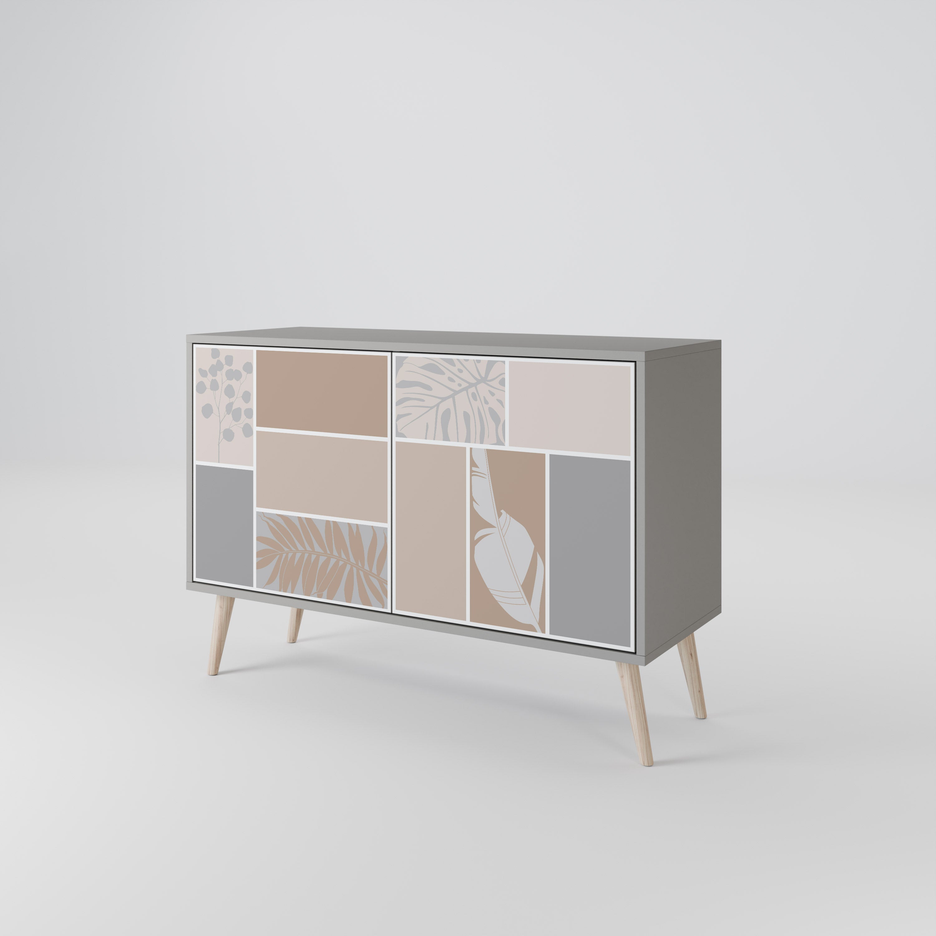 TROPICAL SHAPES 2-Door Sideboard in Grey Finish