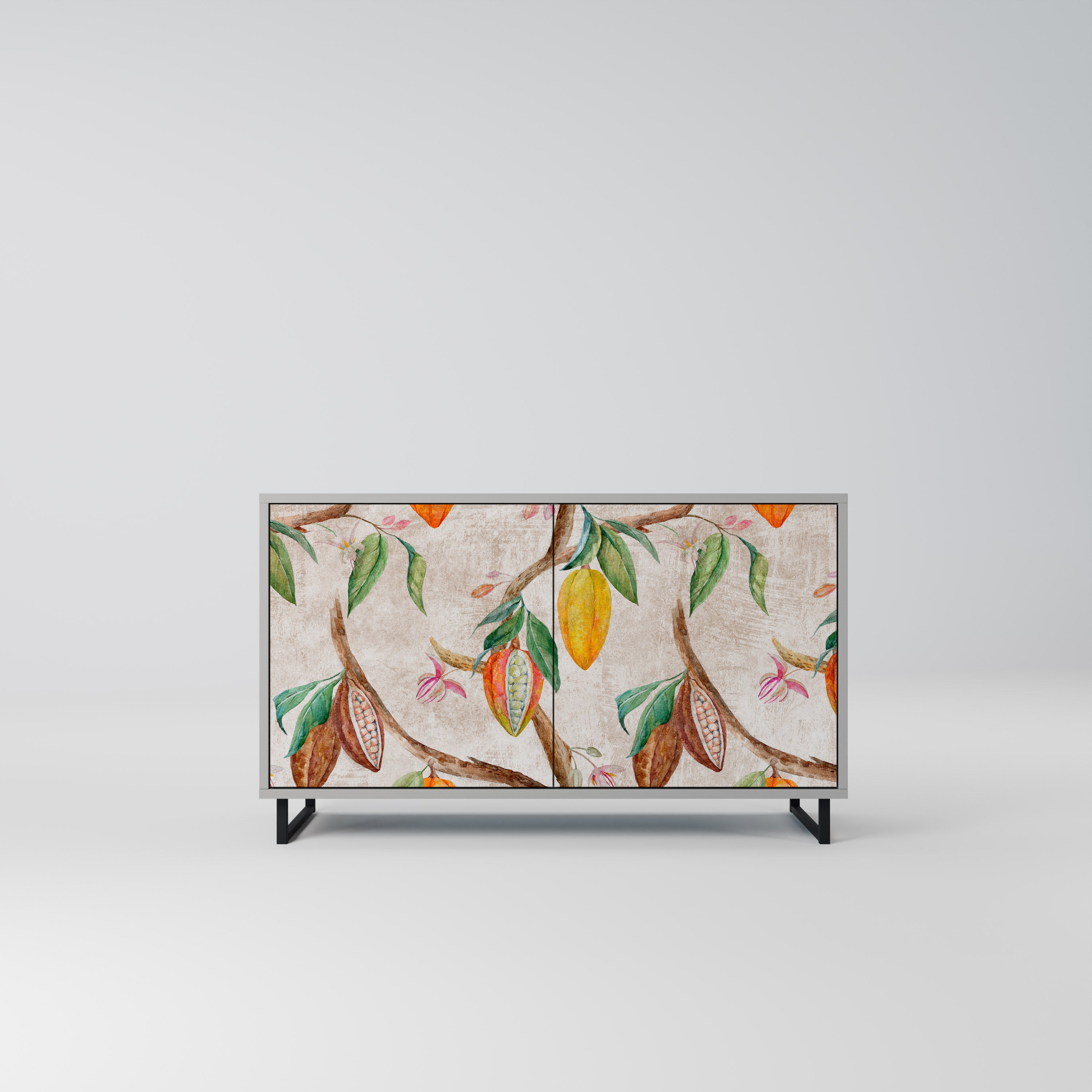 COCOA FRUITS 2-Door Sideboard in Grey Finish