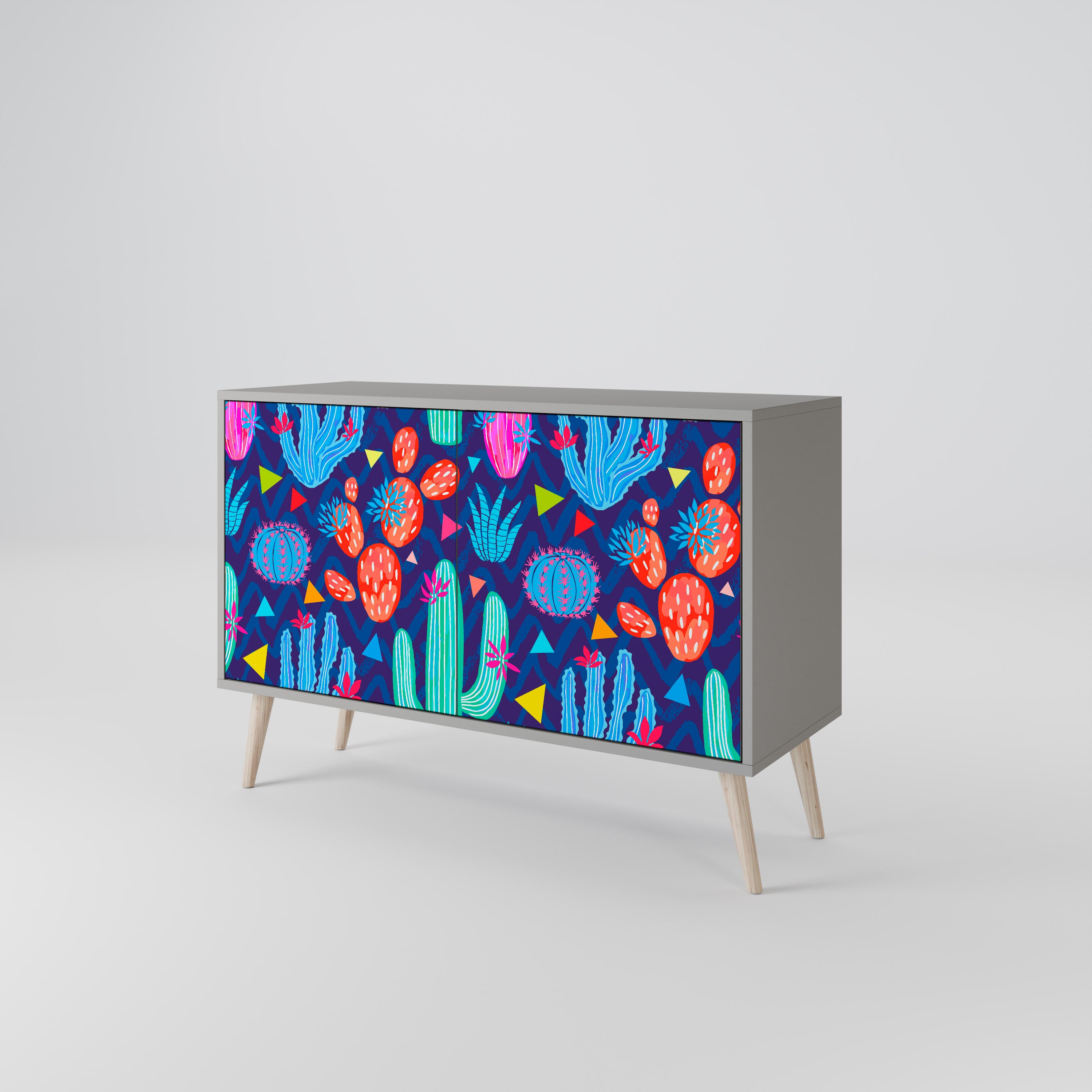CACTUS VIBES 2-Door Sideboard in Grey Finish