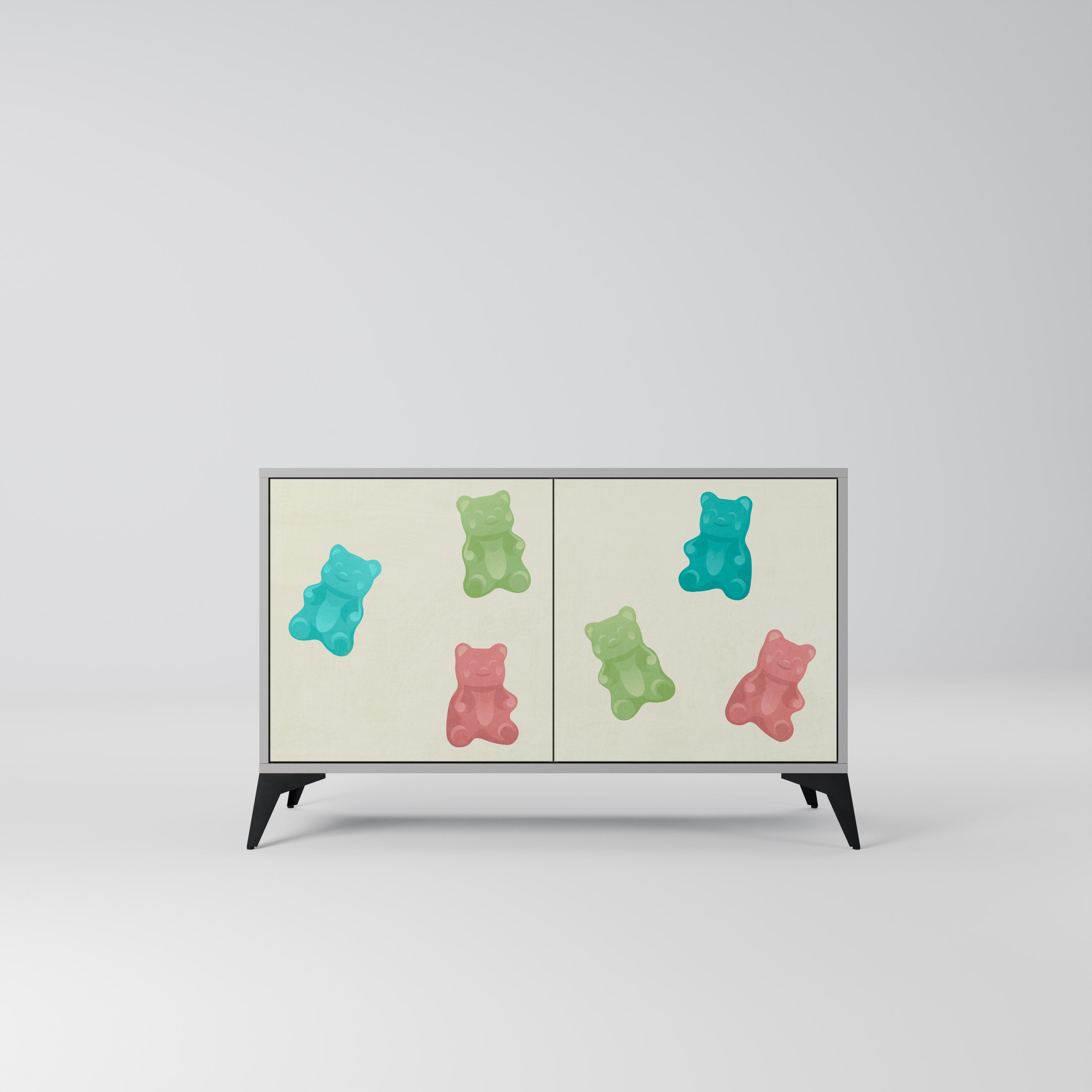 GUMMY BEARS 2-Door Sideboard in Grey Finish