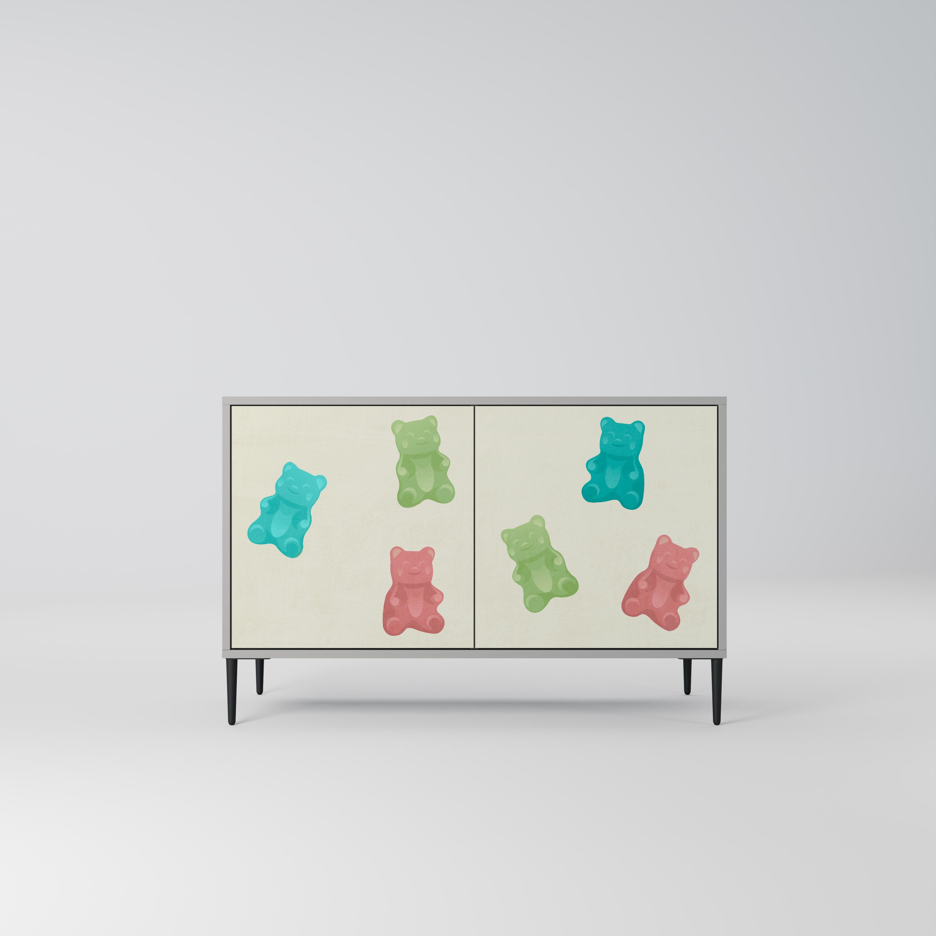 GUMMY BEARS 2-Door Sideboard in Grey Finish