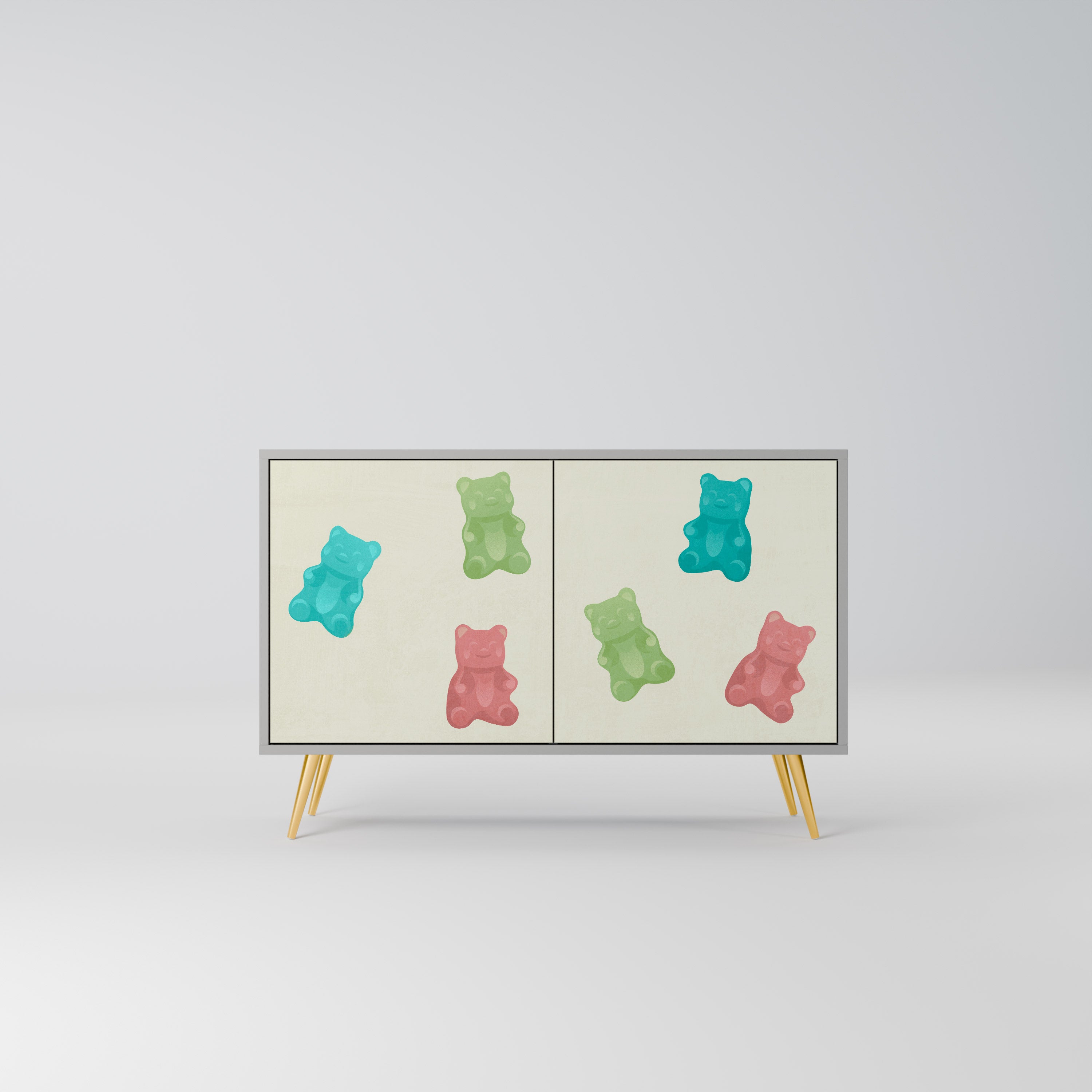 GUMMY BEARS 2-Door Sideboard in Grey Finish