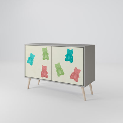 GUMMY BEARS 2-Door Sideboard in Grey Finish