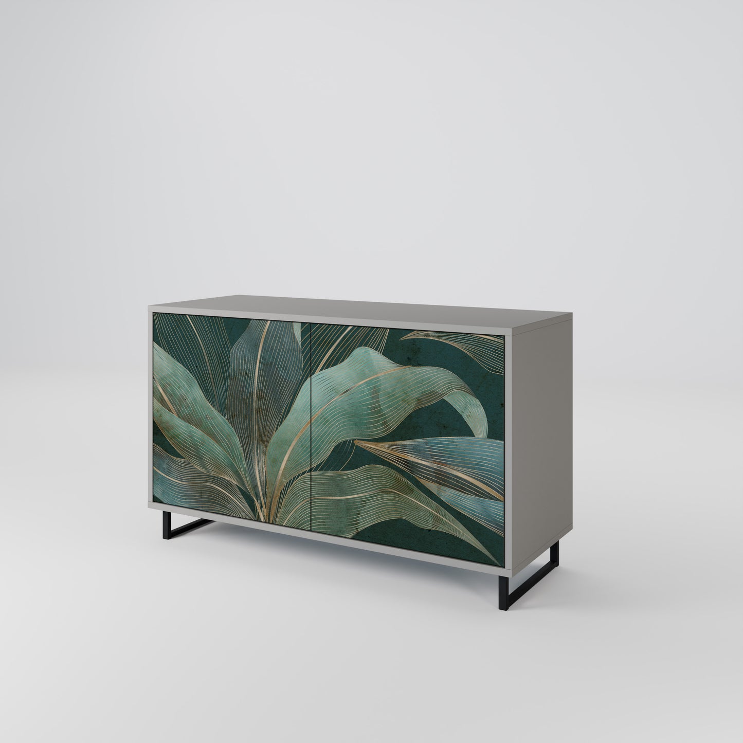 ROYAL GREEN 2-Door Sideboard in Grey Finish