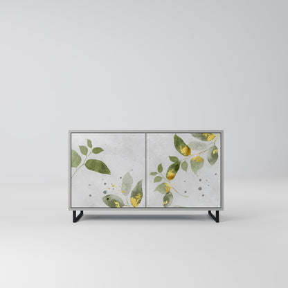 ELEGANT BOTANICS 2-dörrars skänk i grå finish