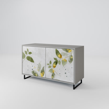 ELEGANT BOTANICS 2-dörrars skänk i grå finish