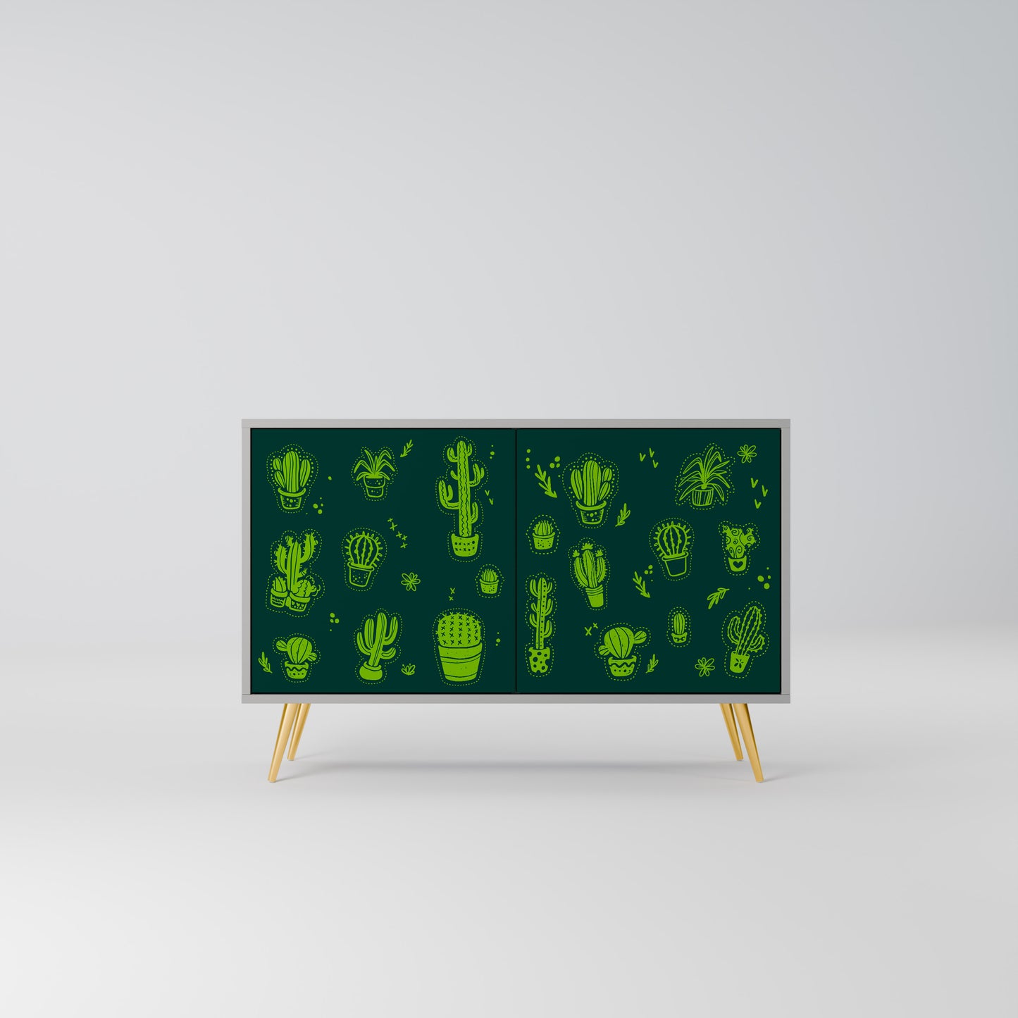 DESERT GREEN 2-Dörrars skänk i grå finish