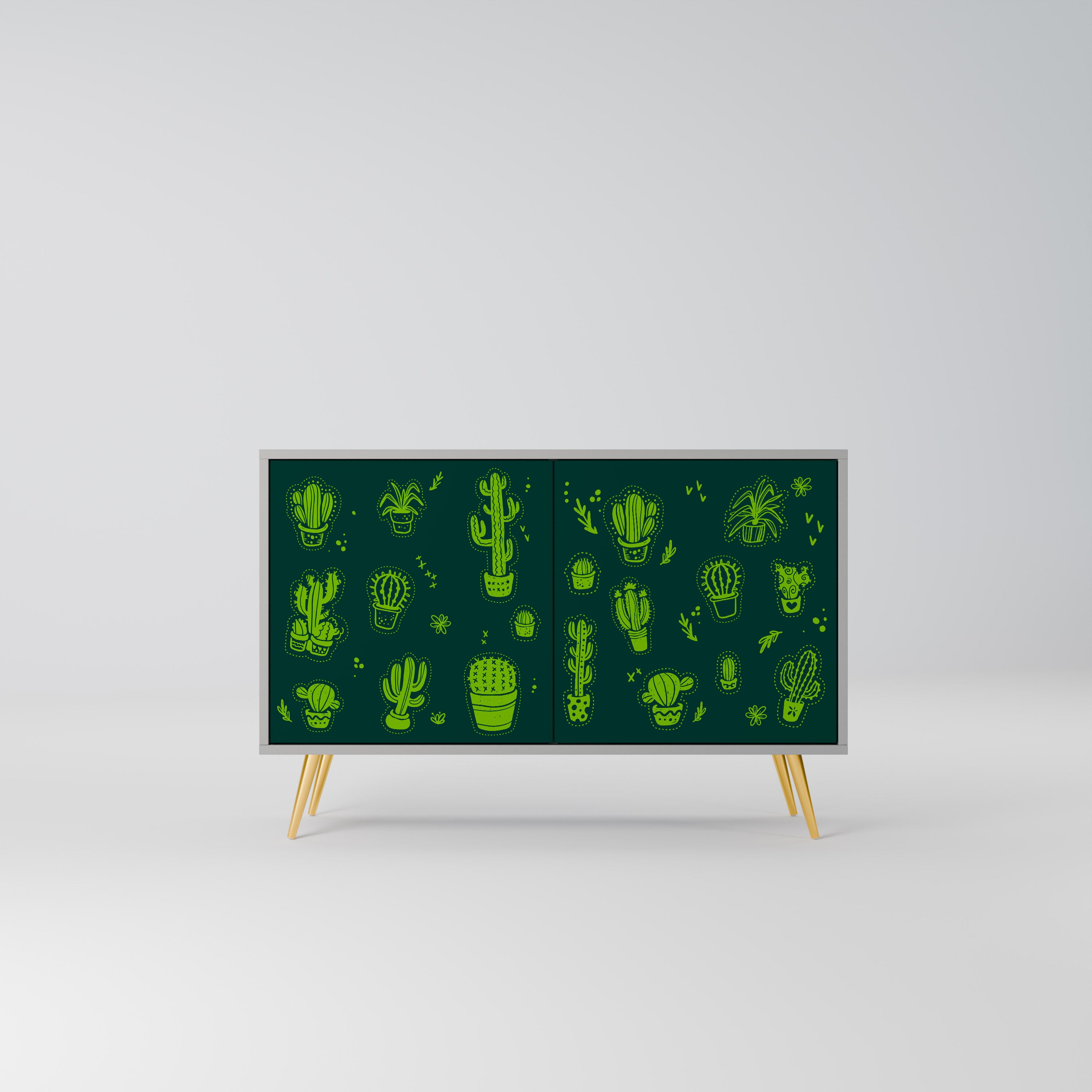 DESERT GREEN 2-Door Sideboard in Grey Finish
