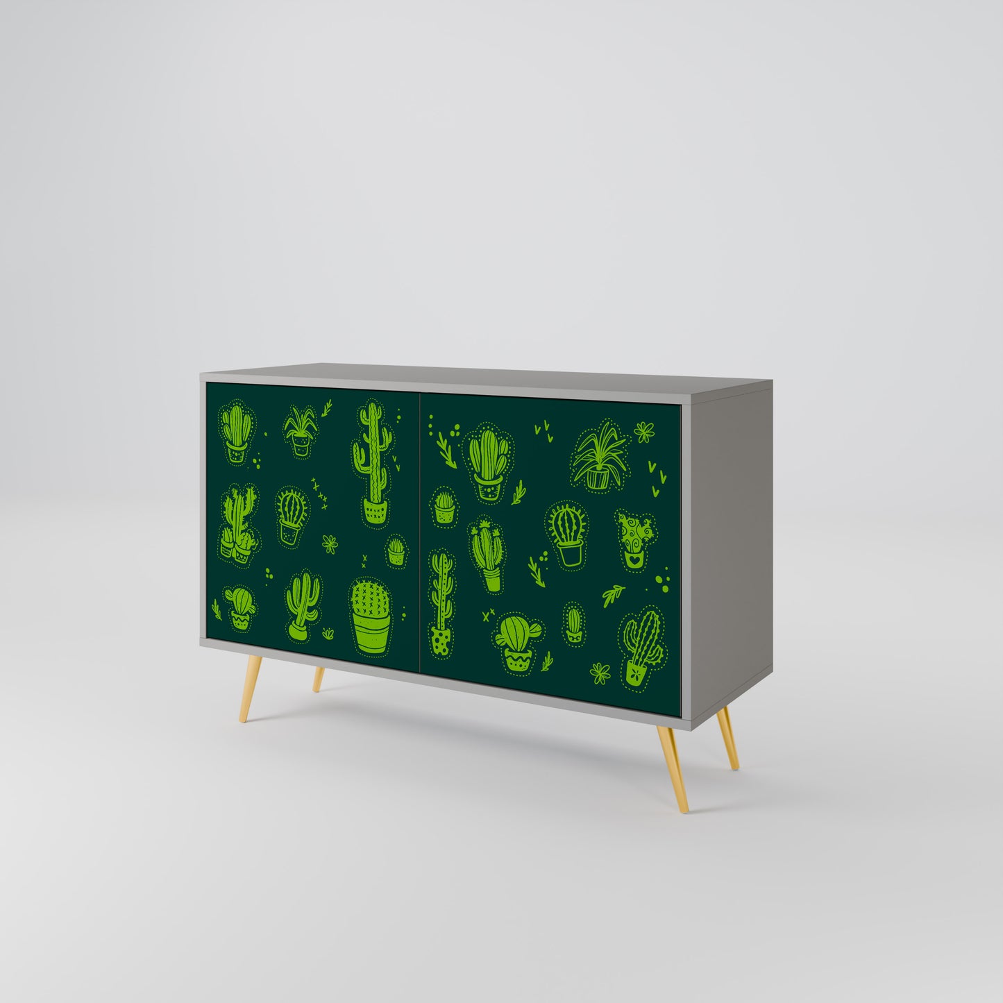 DESERT GREEN 2-Dörrars skänk i grå finish