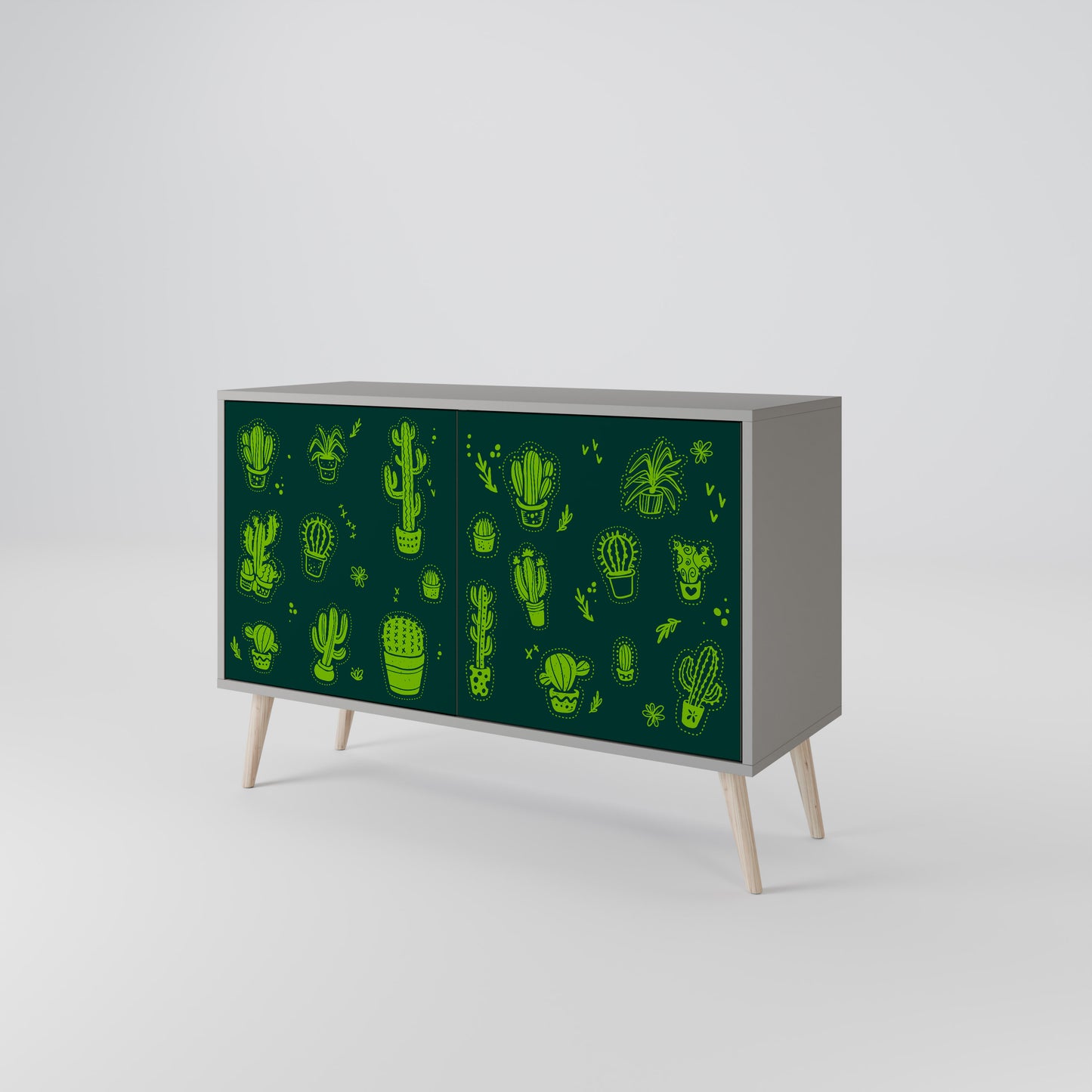 DESERT GREEN 2-Dörrars skänk i grå finish