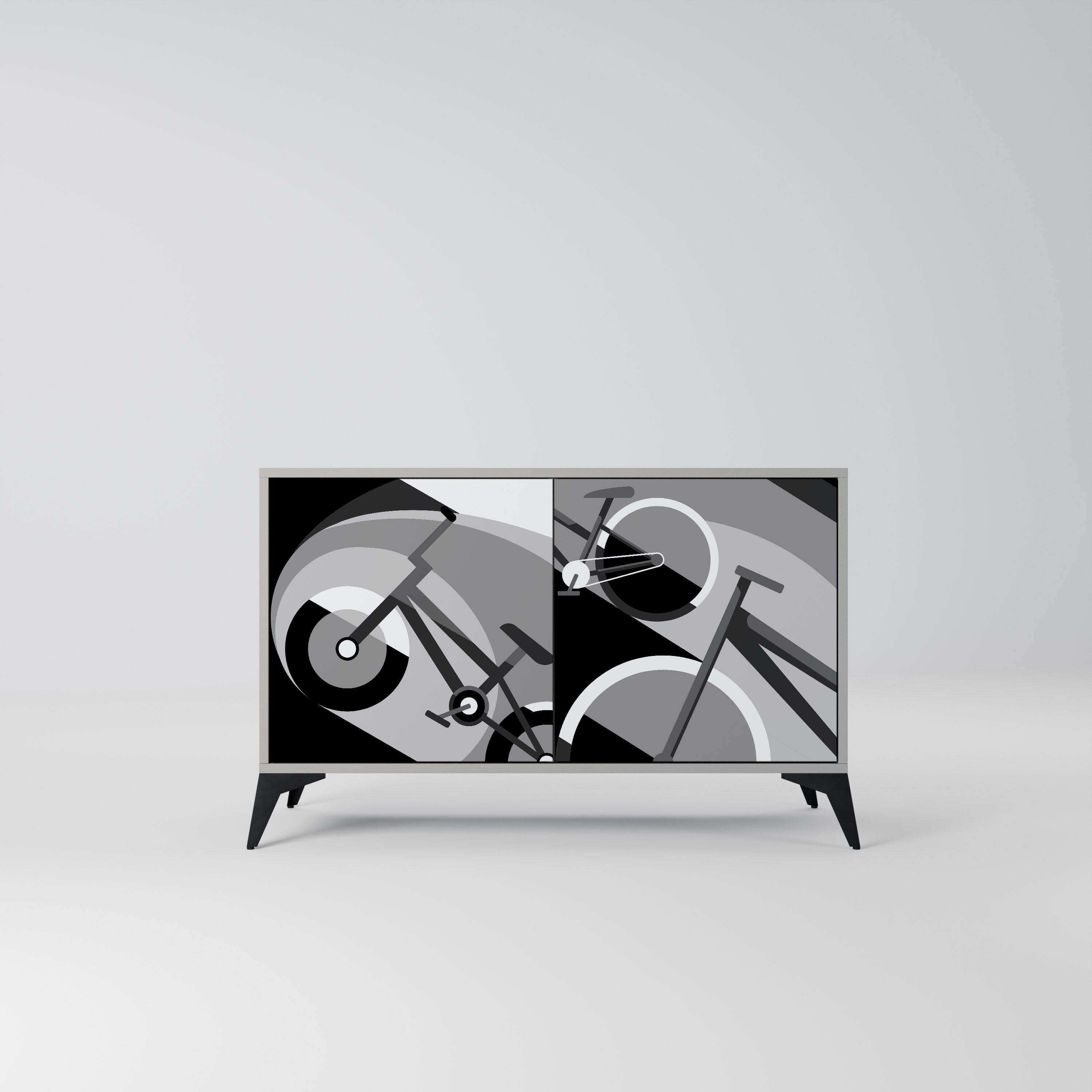 BIKE ENERGY 2-Door Sideboard in Grey Finish