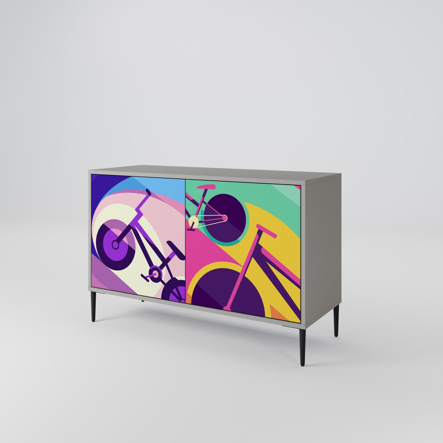 BIKE DREAMS 2-dörrars sideboard i grå finish
