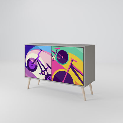 BIKE DREAMS 2-dörrars sideboard i grå finish