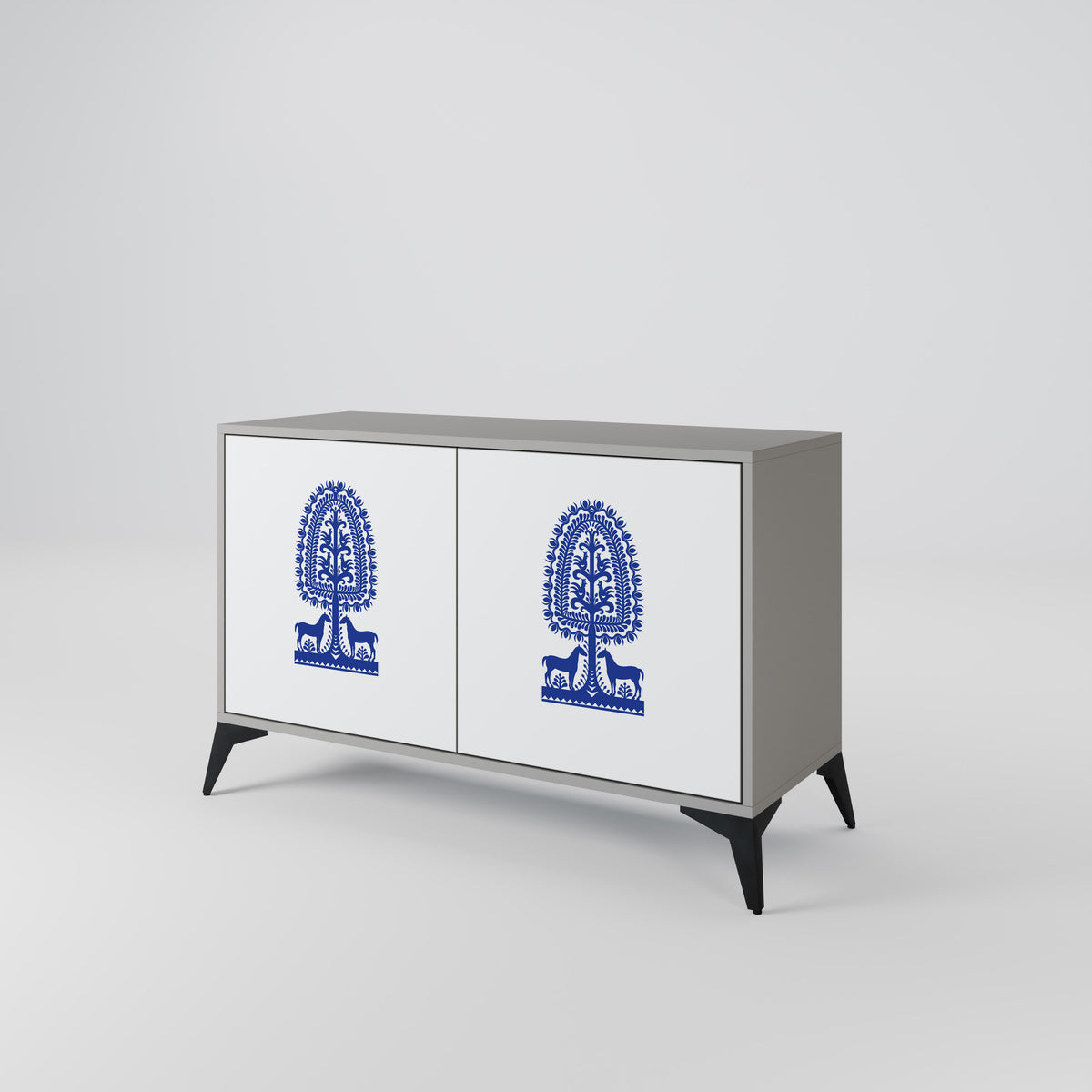 POLISH FOLK ART Skänk med två dörrar