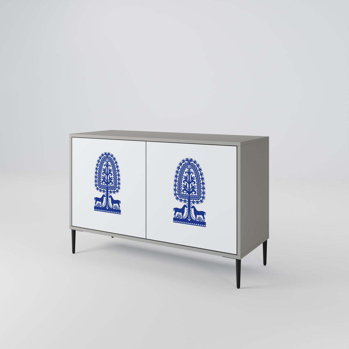 POLISH FOLK ART Skänk med två dörrar