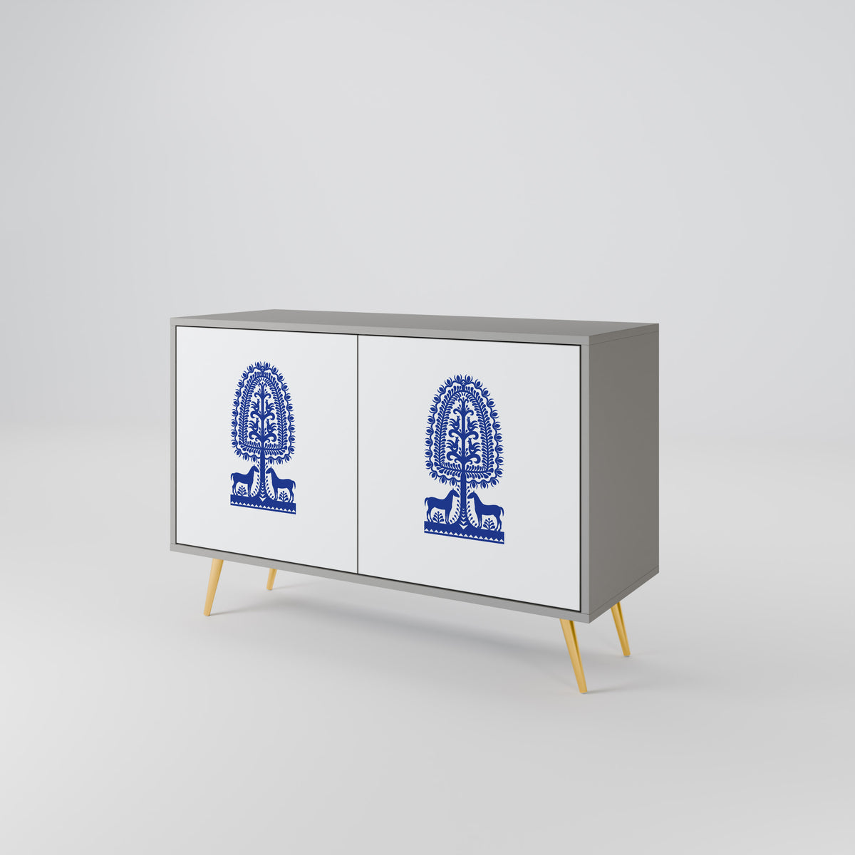 POLISH FOLK ART Skänk med två dörrar