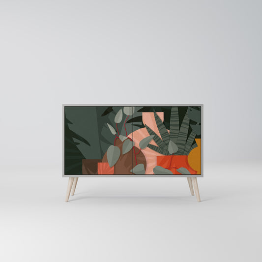 TROPICAL COMPOSITION 2-Door Sideboard in Grey Finish