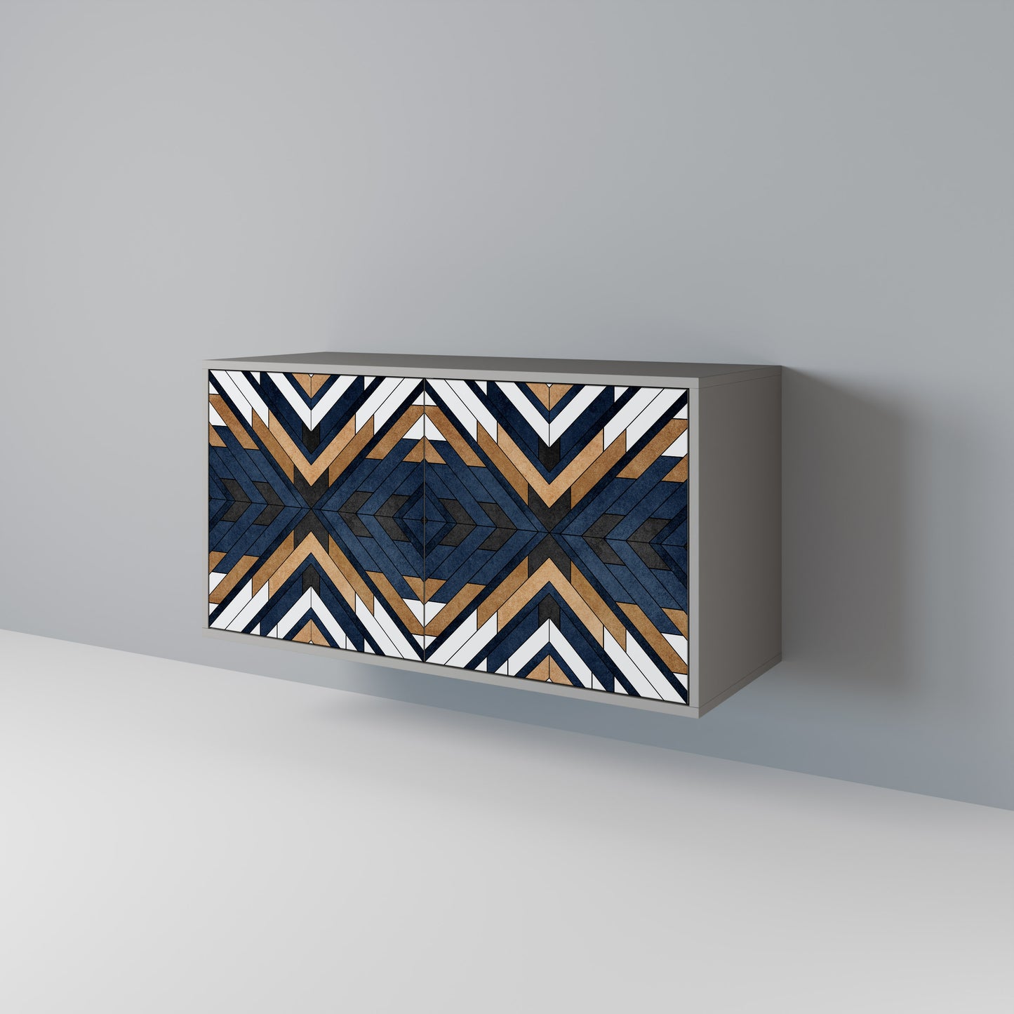 ARTFUL GEOMETRY 2-Door Sideboard in Grey Finish