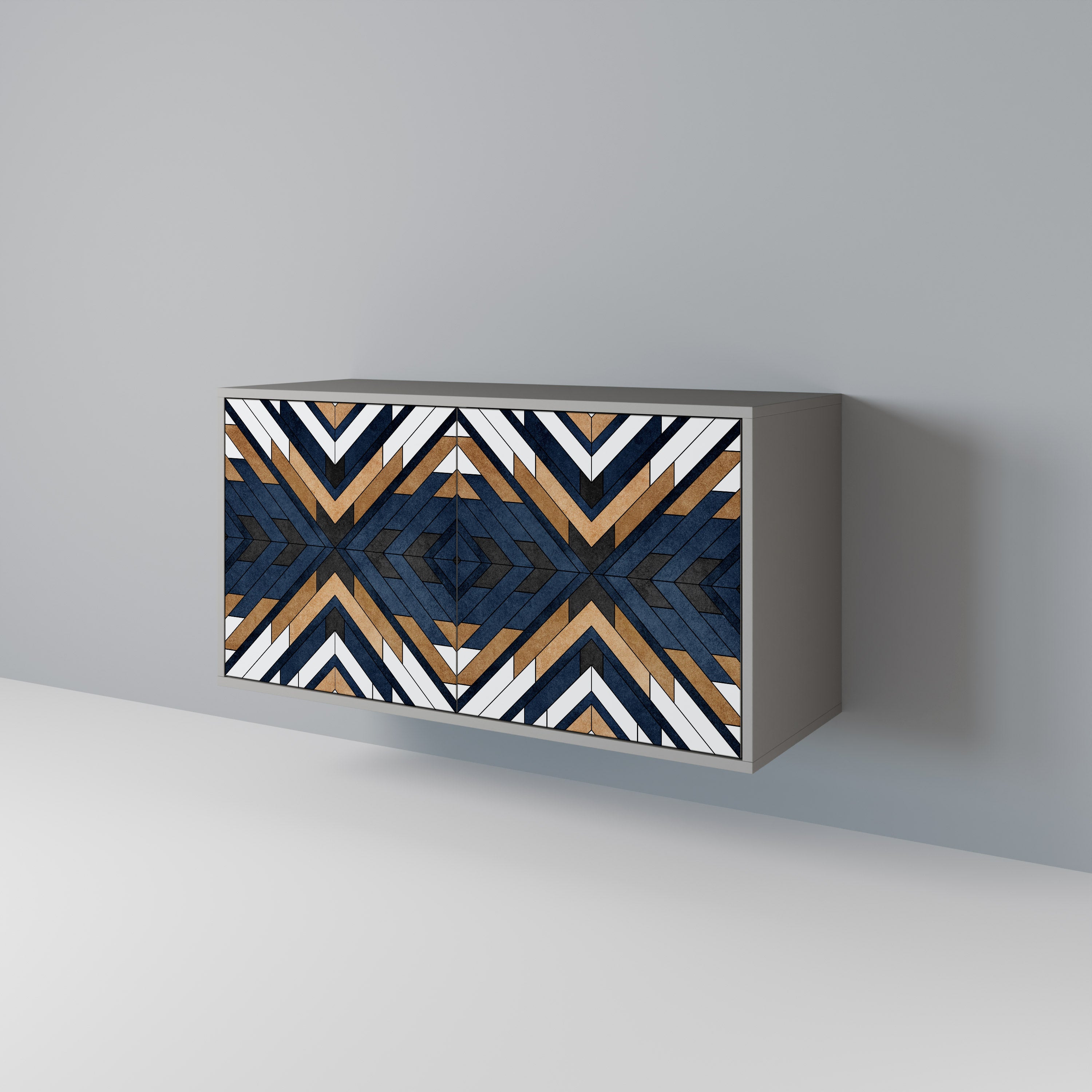 ARTFUL GEOMETRY 2-dörrars skänk i grå finish