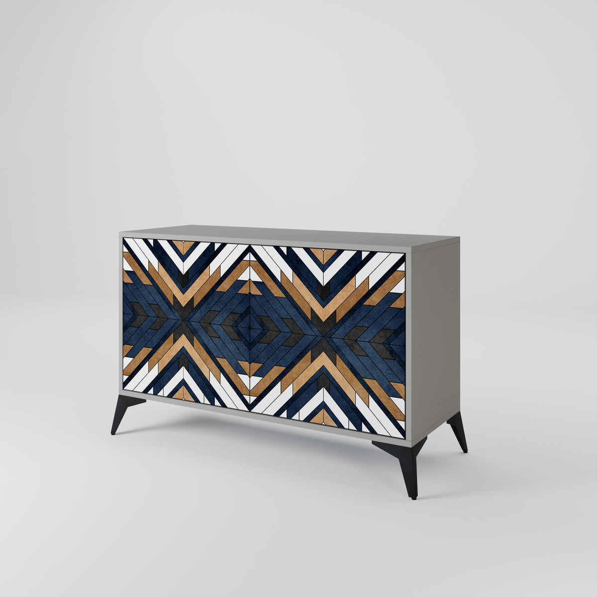 ARTFUL GEOMETRY Skänk med två dörrar