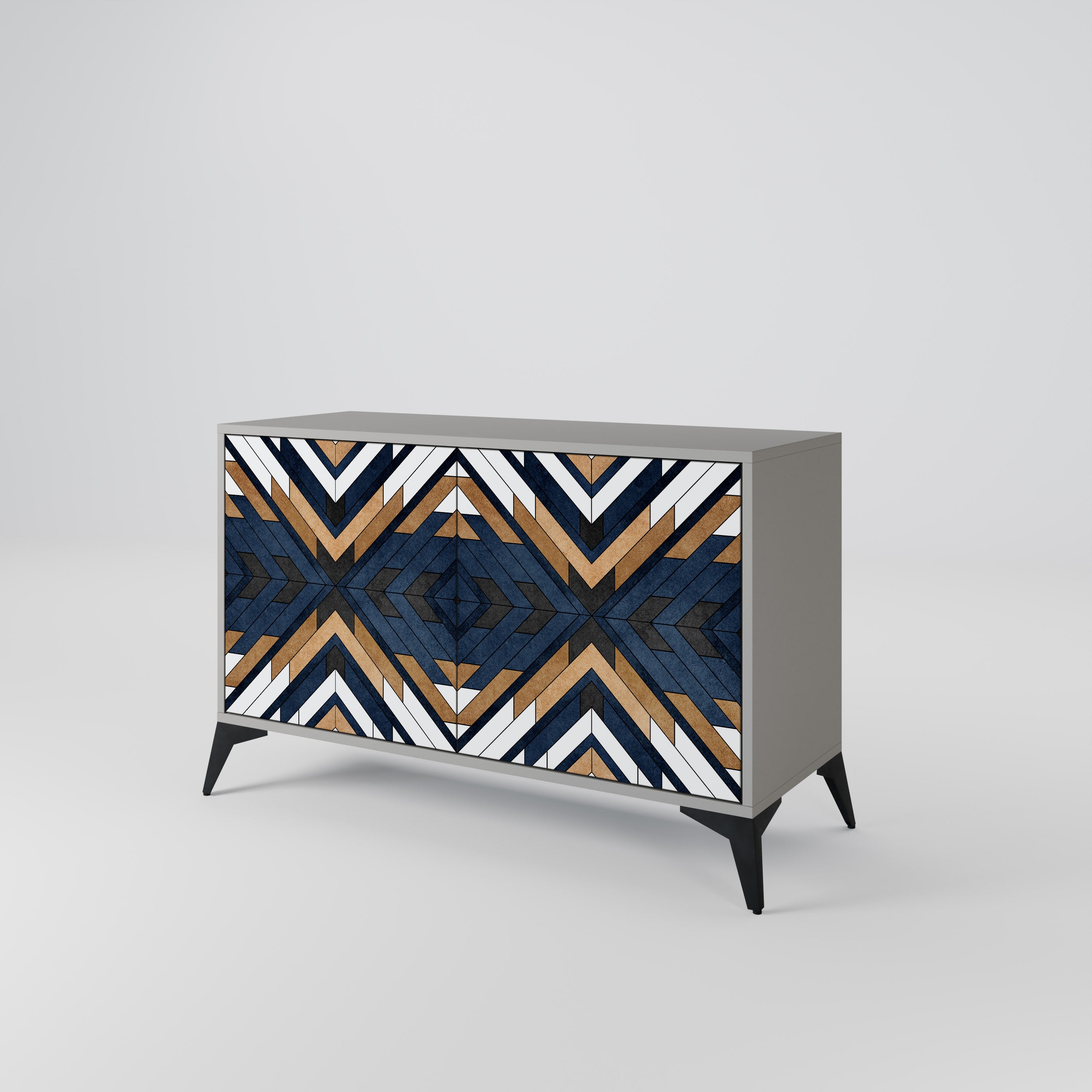 ARTFUL GEOMETRY 2-dörrars skänk i grå finish