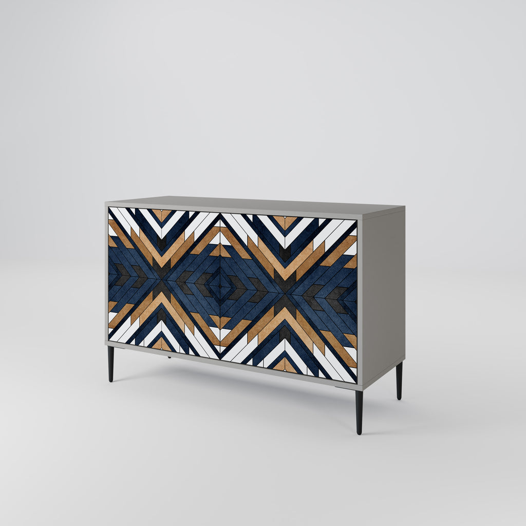 ARTFUL GEOMETRY 2-dörrars skänk i grå finish