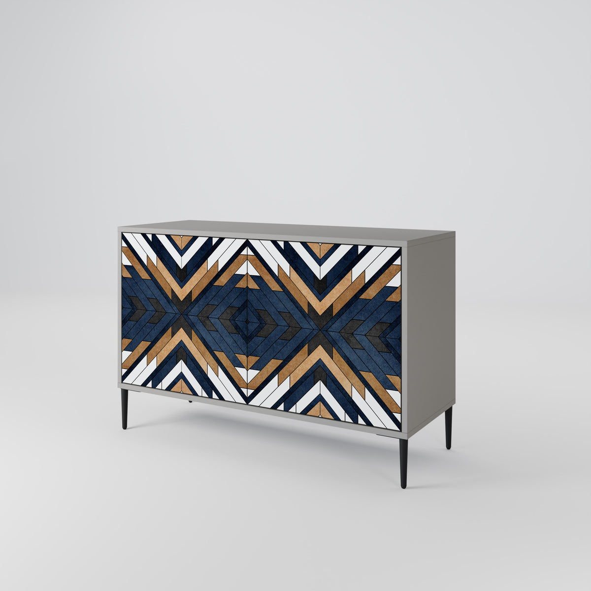 ARTFUL GEOMETRY Skänk med två dörrar