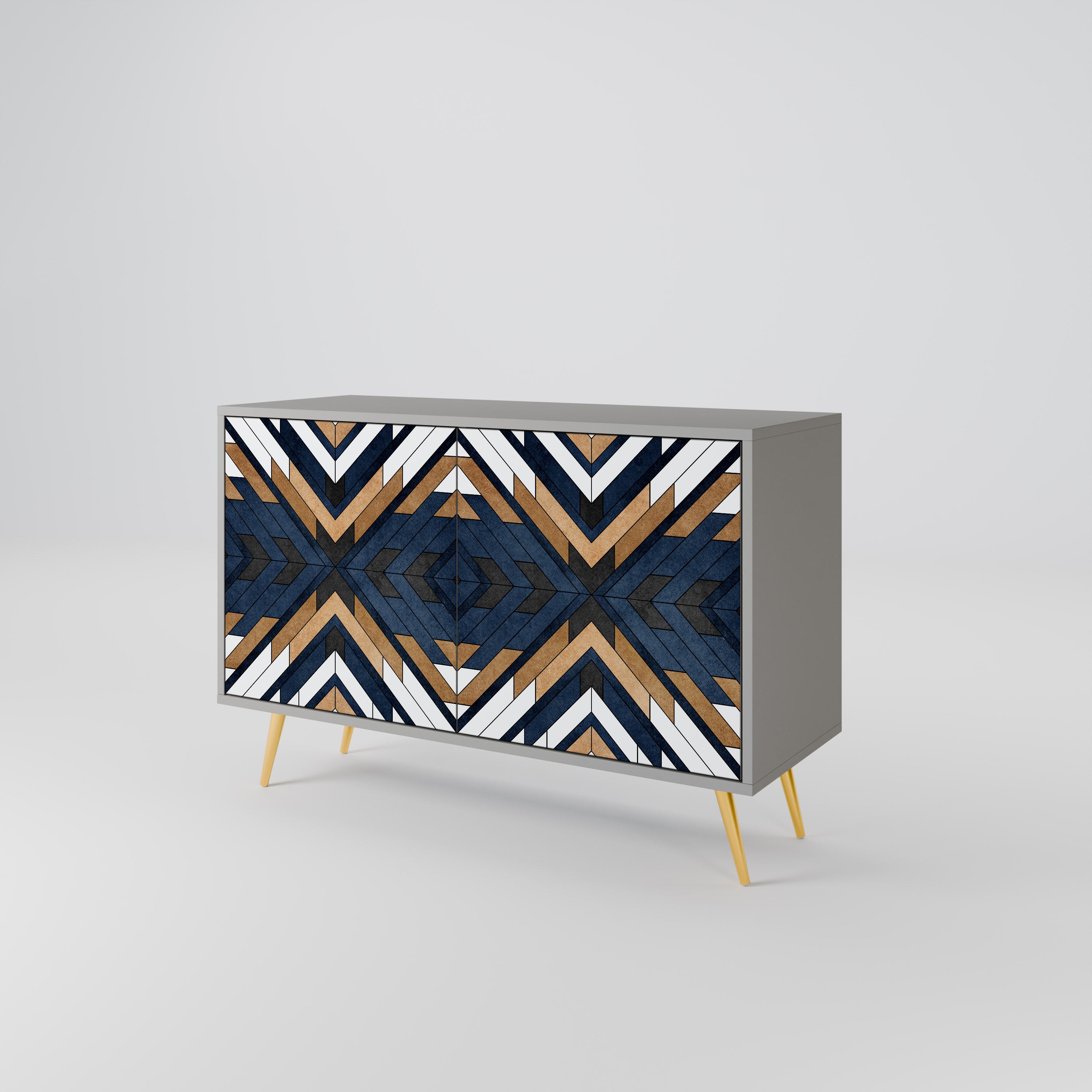 ARTFUL GEOMETRY 2-dörrars skänk i grå finish