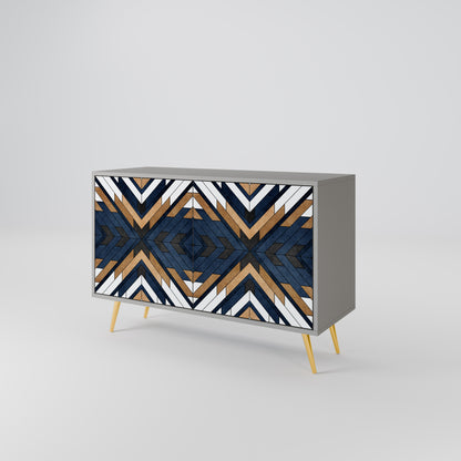 ARTFUL GEOMETRY 2-Door Sideboard in Grey Finish
