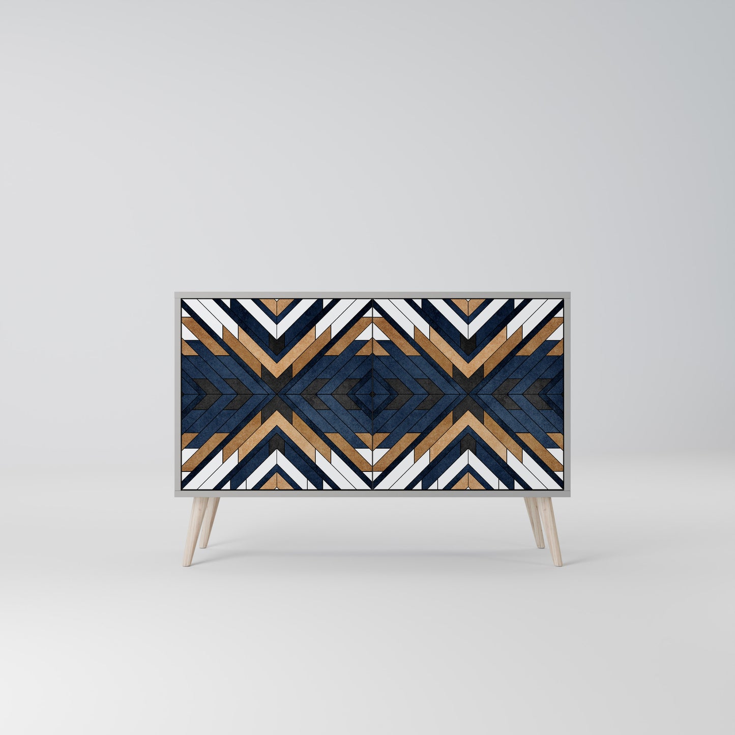ARTFUL GEOMETRY 2-Door Sideboard in Grey Finish