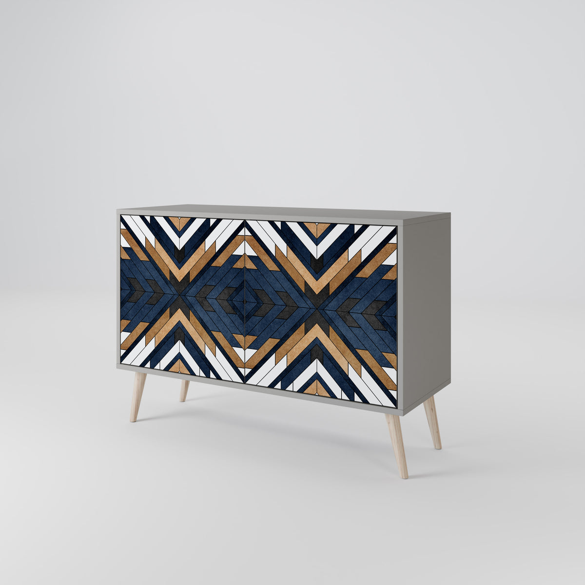ARTFUL GEOMETRY Skänk med två dörrar