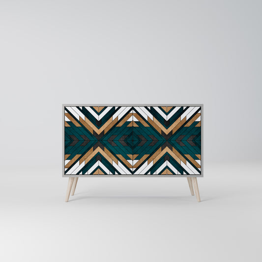 ARTISTIC GEOMETRY 2-Door Sideboard in Grey Finish
