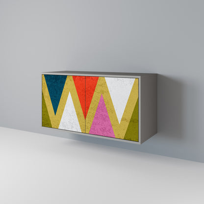 COLORFUL TRIANGLES 2-Door Sideboard in Grey Finish