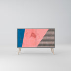 GLAMOROUS STRIPE Skänk med två dörrar