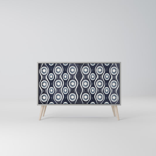 GRAPHITE EYES 2-Door Sideboard in Grey Finish