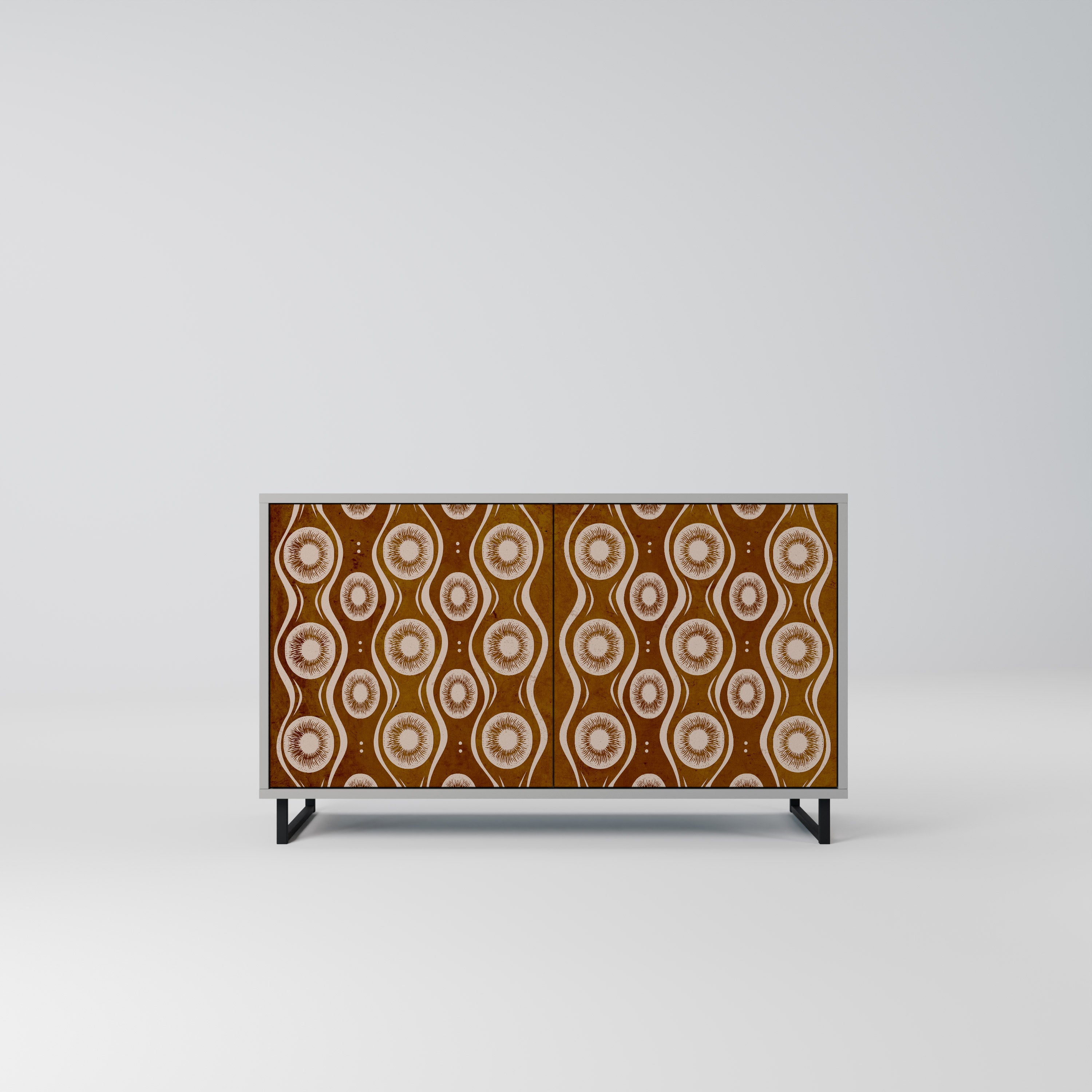 BROWN EYES 2-Door Sideboard in Grey Finish