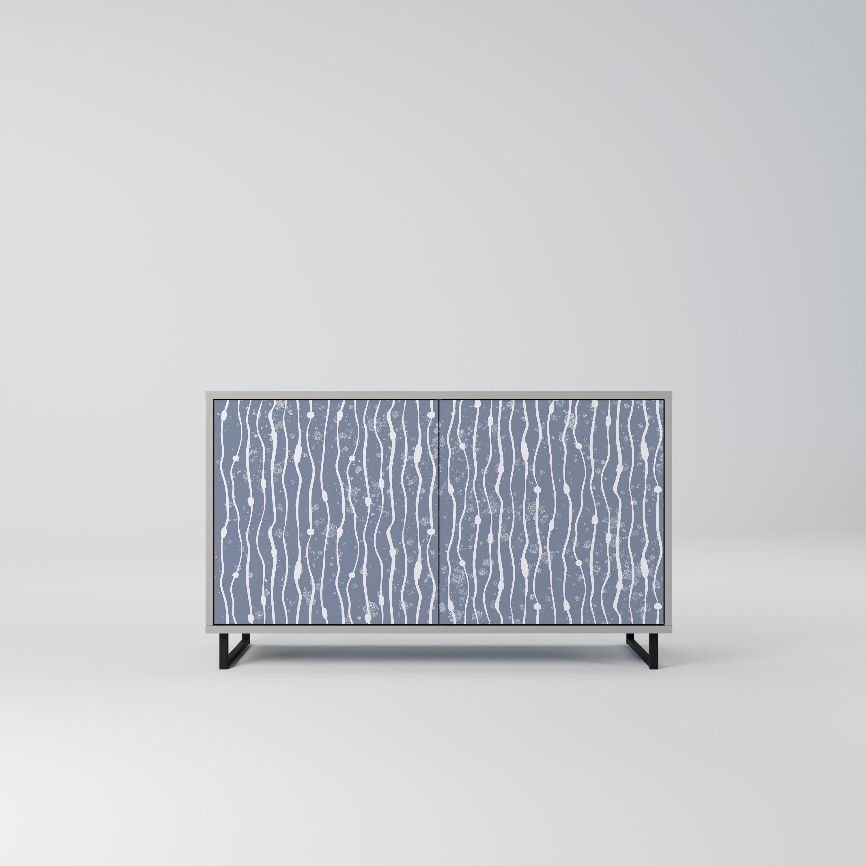 GRAPHITE RAIN 2-Door Sideboard in Grey Finish
