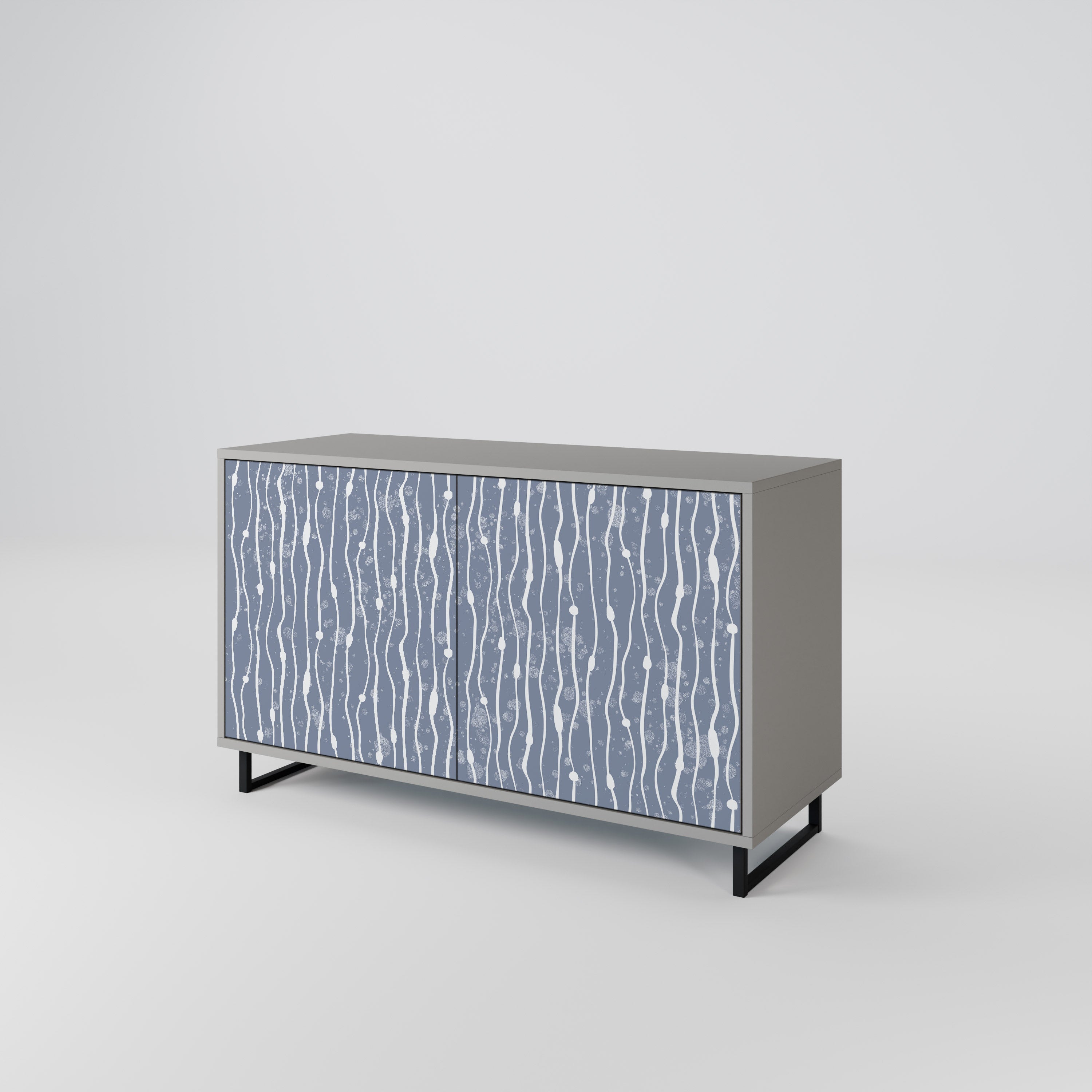 GRAPHITE RAIN 2-Door Sideboard in Grey Finish