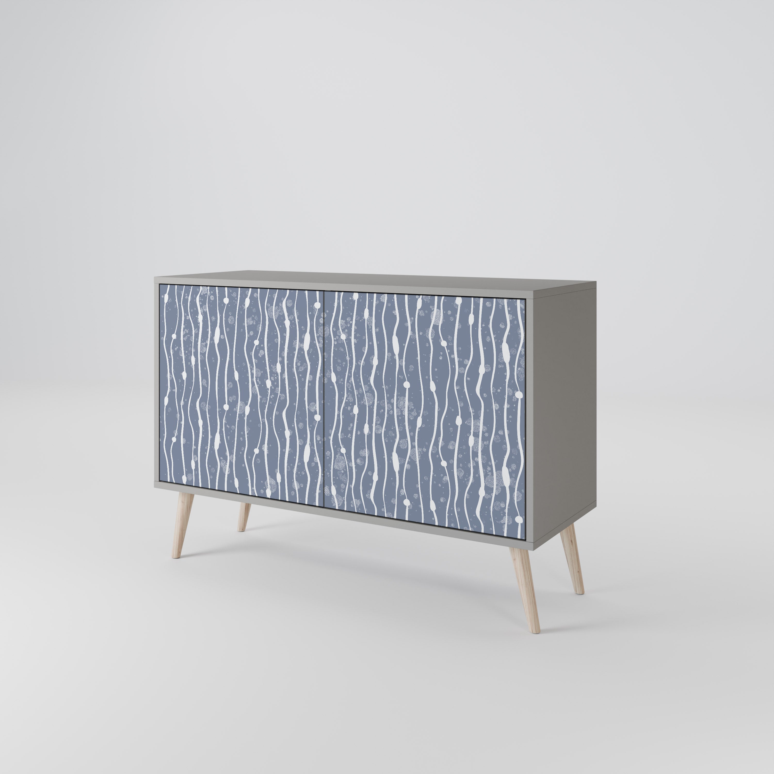 GRAPHITE RAIN 2-Door Sideboard in Grey Finish