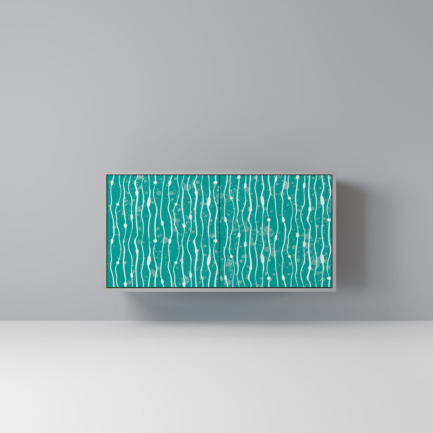 TURQUOISE RAIN 2-Door Sideboard in Grey Finish