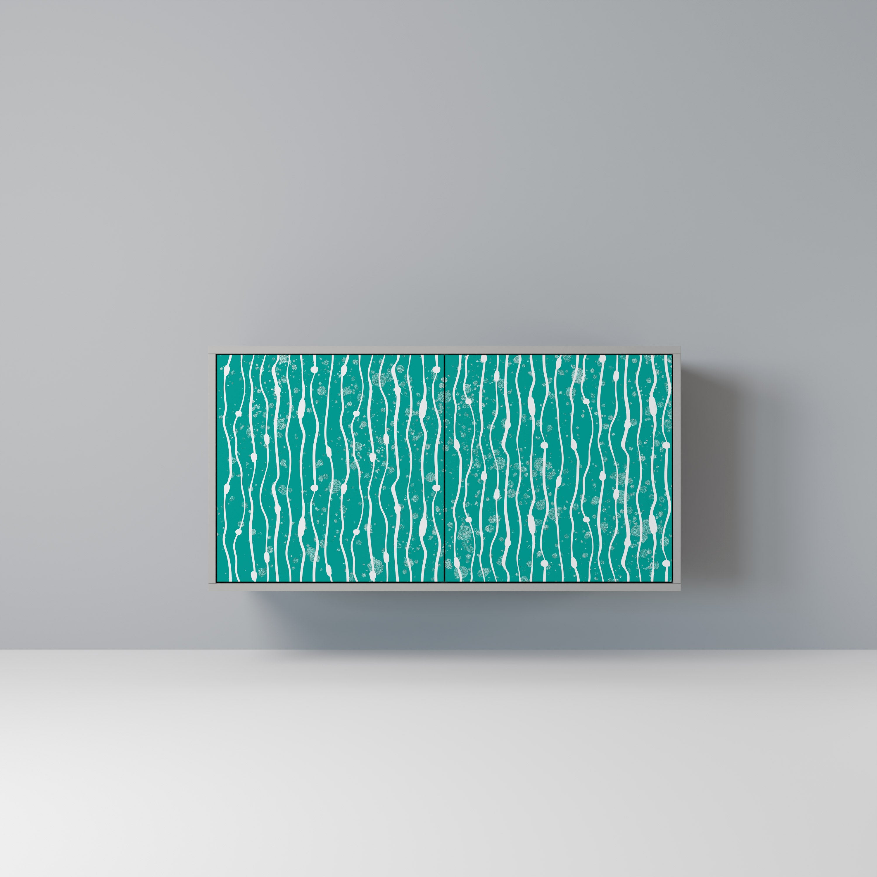 TURQUOISE RAIN 2-Door Sideboard in Grey Finish