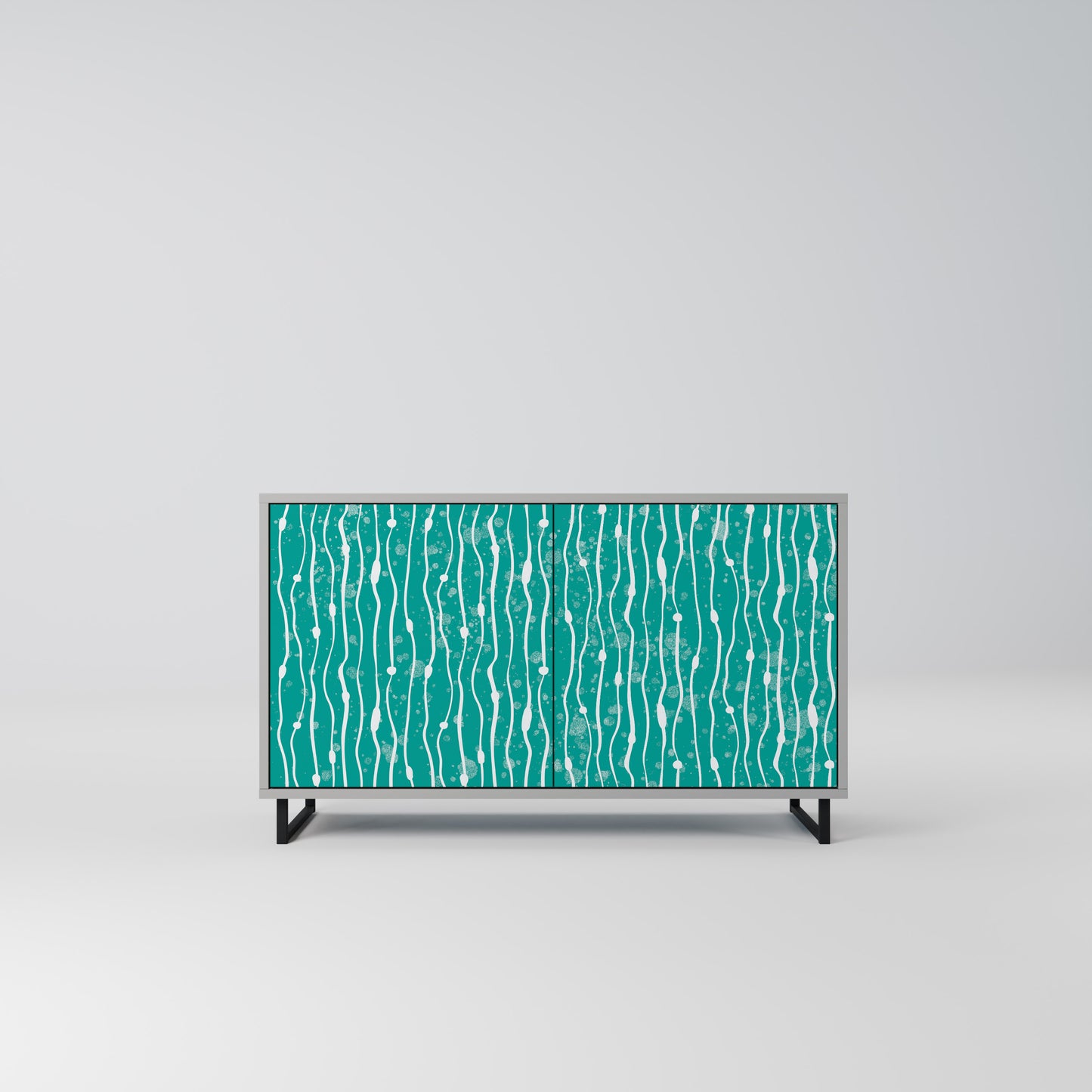 TURQUOISE RAIN 2-Door Sideboard in Grey Finish