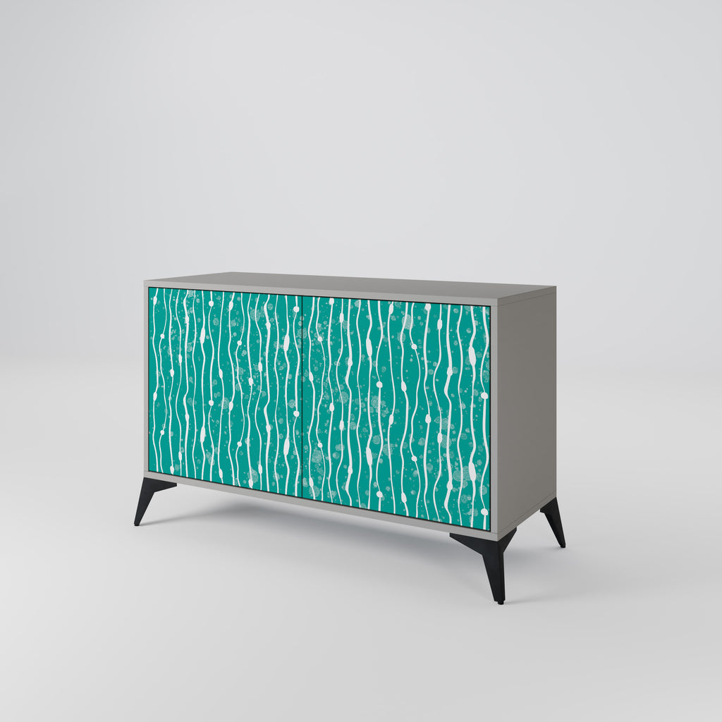 TURQUOISE RAIN 2-Door Sideboard in Grey Finish