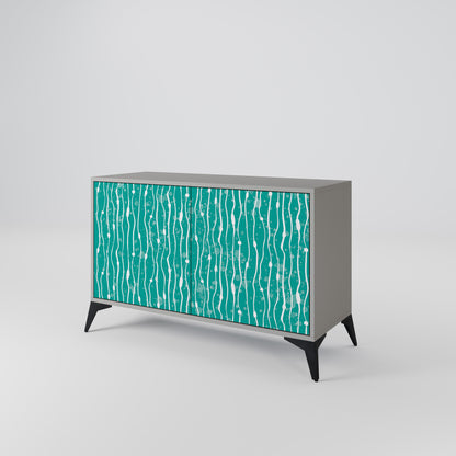 TURQUOISE RAIN 2-Door Sideboard in Grey Finish