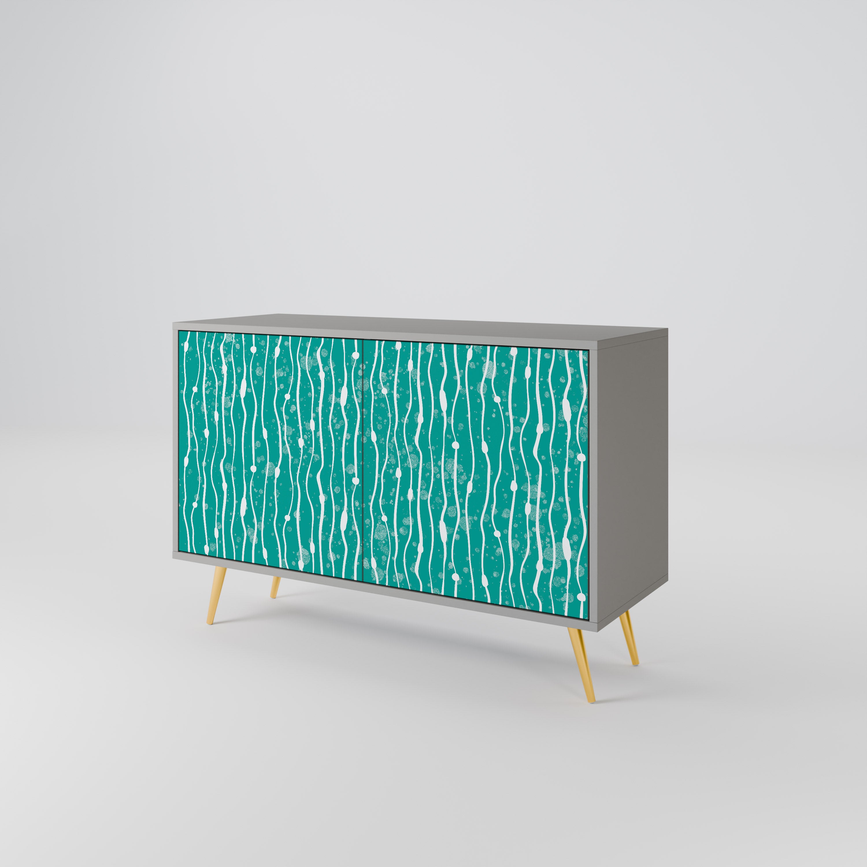 TURQUOISE RAIN 2-Door Sideboard in Grey Finish